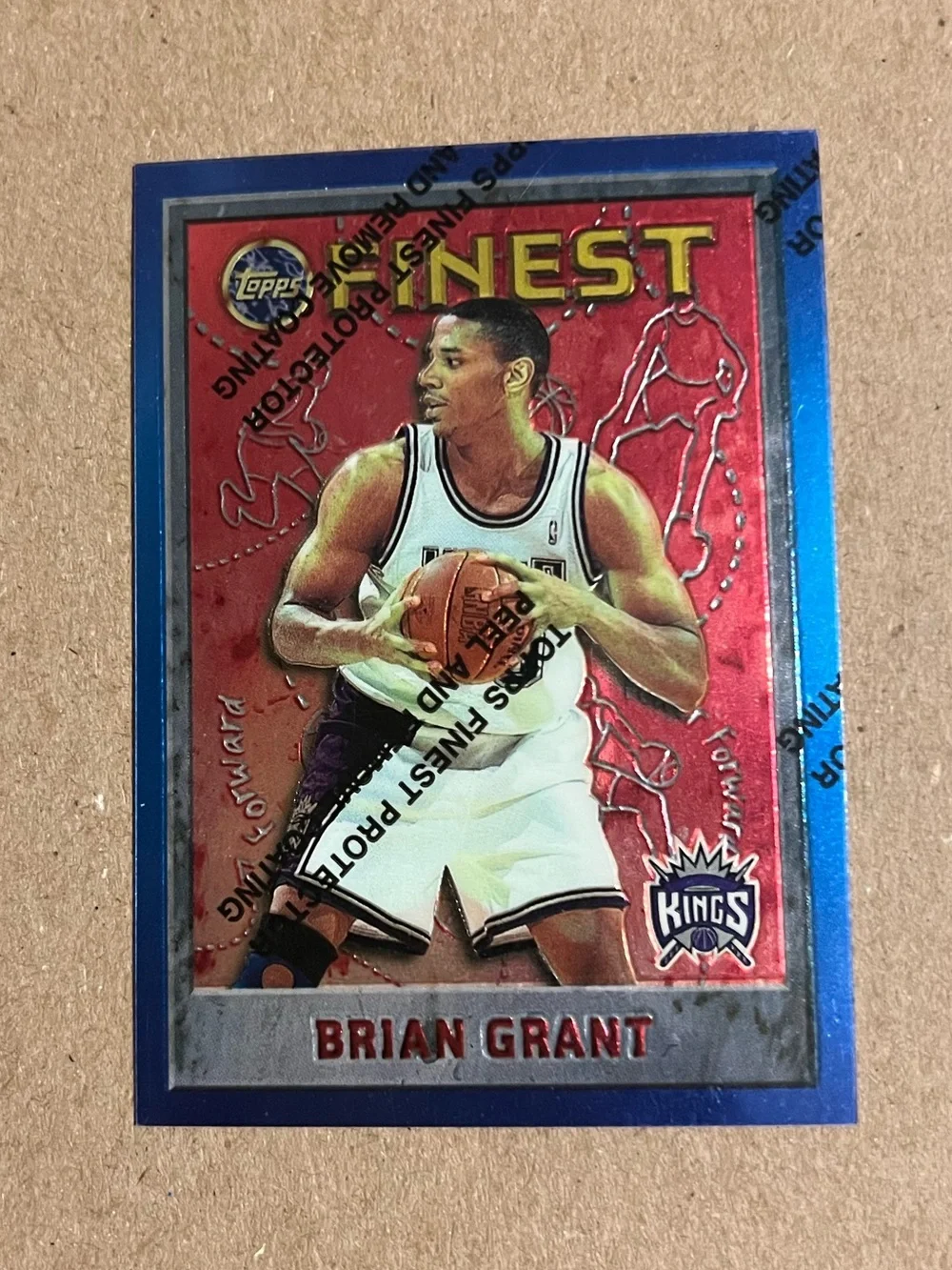 1995-96 Topps Finest - Brian Grant #33 Sacramento Kings Basketball Trading Card - Picture 1 of 2